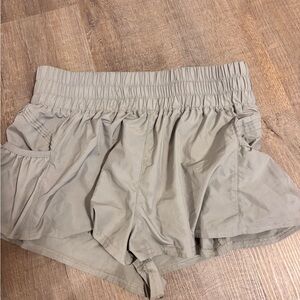 FP Movement by Free People Light Taupe Elastic Waist Athletic Shorts